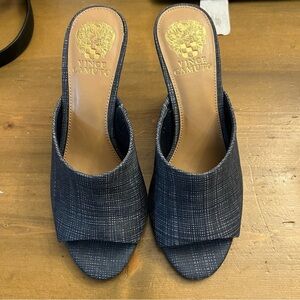 Vince Camuto Women's Navy Textured Slide Sandals